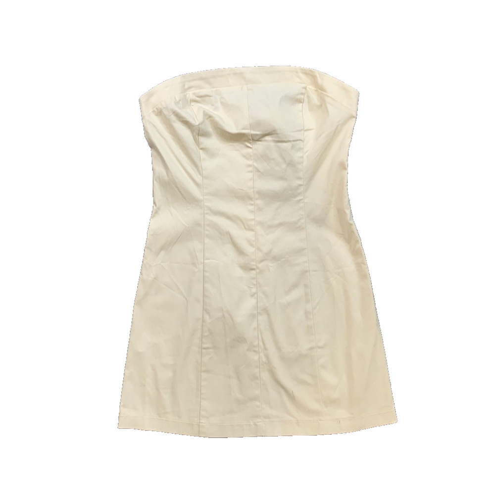 LA Hearts Dress Women M Medium Cream Stretch Strapless Side Zip Tube Mini Pacsun